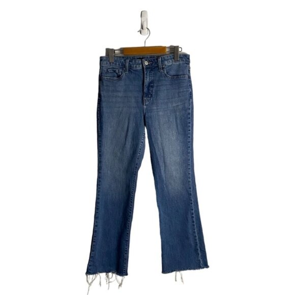 Uniqlo Women's Medium Indigo High Rise Skinny Flare Denim Jeans - Picture 1 of 8